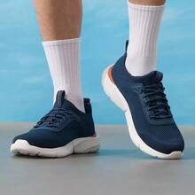 Skechers Men's Slip-On Low-Top Mesh Breathable Casual Sports Lightweight Walking Shoes - Navy Blue - View 2