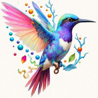 1/2/3PCS Vibrant Hummingbird Pattern Heat Transfer, Vinyl Print, Heat Transfer Sticker, Iron-On Transfer Iron-On Sticker Decal - Iron-On Suitable For Throw Pillows, DIY, Backpacks, T-Shirts, Canvas Bags, Sweatshirts, Jeans, T-Shirts, Clothing, Sewing Supplies