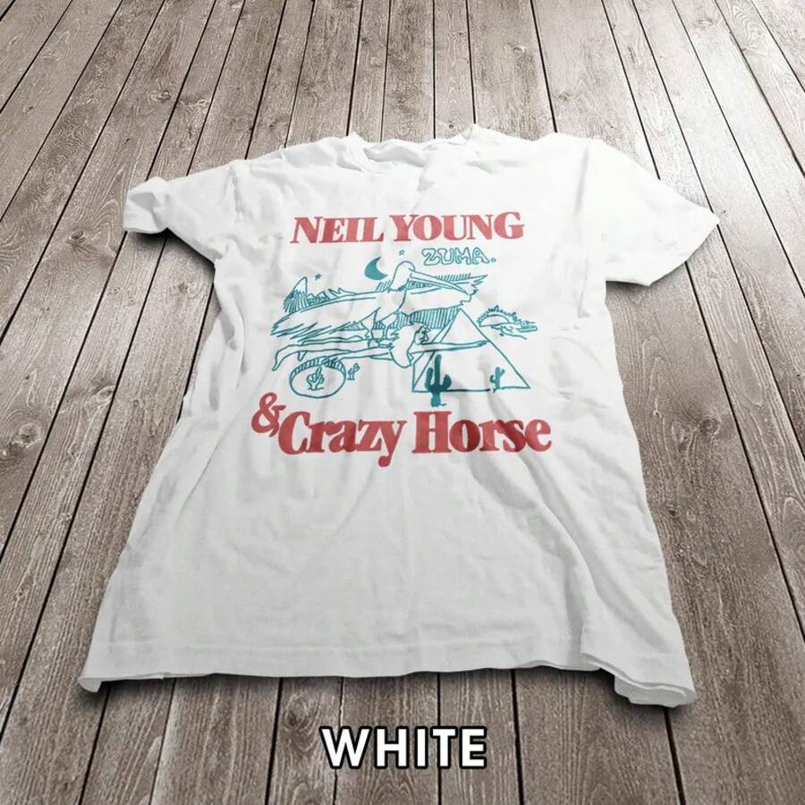 2026 Bio Baumwolle T-Shirt Y2K T-Shirt Herren T-Shirt Damen pullover Classic 70S Vintage Neil Young  Crazy Horse Fanmade Unisex T Shirt - 1 - Übersicht 1