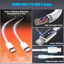 1/3 Stücke 3.3ft/6.6ft USB-C zu USB-C Datenkabel, kompatibel mit iPhone 17/16/15 Pro Max, S26/S25/S24/S23/S22/S21, Laptop, Switch, Steam Deck und anderen Type-C Geräten, Handy Ladekabel - Weiss - Übersicht 4