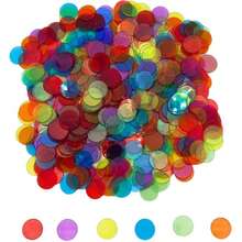 200 Pieces 3/4 Inch Transparent Counting Chips For Bingo Game, Party, Classroom, Game Night - Mixed Color - Multicolor - View 2