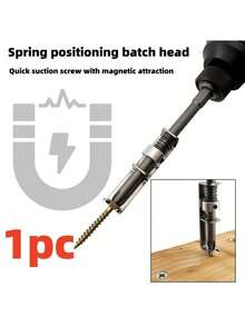 1Pc Spring-Loaded Positioning Screwdriver With Spring-Loaded Bit, Screw Fixing Drill Bit, One-Hand Operation, Universal Screw Fixing Tool, Spring-Loaded Screw Extractor, Anti-Slip Handle, And Sealing Tape, Easy To Carry - Screw Fixing Tools - View 13