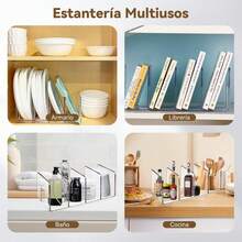 Paquete de 4 organizador bolsas de dama, con 5 Separadores, Estante Divisores de Almacenamiento para Bolsas de Clóset, Acrílicos Transparente Separadores de Libros - 01 - Ver 7