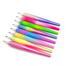 Multi-Color Gradient Anti-Slip Threaded Diamond Painting Pen, Includes 1 Pen And 5 Replaceable Pen Tips, Premium 5D Diamond Painting Accessories, Suitable For Beginners And Art Enthusiasts Craft Tool - Sets - View 8