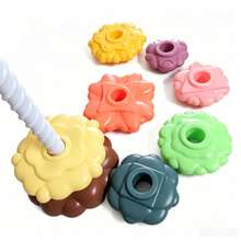 Drehbare Regenbogen-Stapelringe Spielzeug, Montessori Blumen-Stapelturm, 18 Monate+ Kleinkind Früherziehung Sinnes-Spielzeug, Baby Geburtstagsgeschenk - Verschiedenfarbig - Übersicht 4