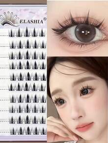 10 Pairs Glue-Free DIY Cluster Cat Eye False Eyelashes, Natural Manga Style Fine Hair Mixed Length, Reusable, Suitable For Beginners, Daily And Party Wear - View 9