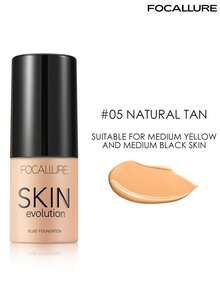 FOCALLURE 31g SPF15+PA SKIN EVOLUTION 液態粉底液，全遮瑕、遮瑕、校色、毛孔模糊、長效控油、保濕、自然霧面妝效、防水彩妝 - #05 NATURAL TAN - 查看 2