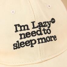 1pc Retro Letter Embroidered Baseball Cap For Women, Summer Wide Brim, Flattering Face, Versatile Cap - I'm Lazy - View 11