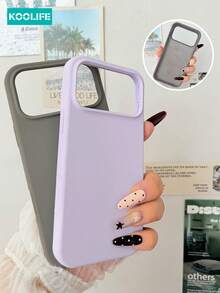 1pc Charcoal Grey Smooth Silicone + PC Magnetic Phone Case, Soft Flocked Lining Shockproof Protective Shell, Premium Minimalist Aesthetic, MagSafe Compatible Anti-Scratch Protective Case, Compatible With Iphone 18 Pro/18 Pro Max/17/17 Pro/17 Pro Max/16/15/14/13/12/11 - Grey - View 8
