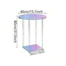 Acrylic Small Round/Rectangular/Curved Side Table, Transparent Coffee Table For Small Spaces, Suitable For Living Room And Sofa, Easy To Assemble, Modern Design - Acrylic - View 6
