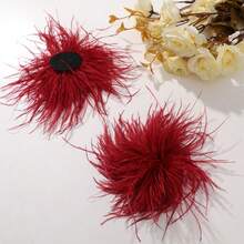 1pc Handmade Firework Feather Flower Brooch, Colorful Accessory For Women's Hats, Clothing, Wedding, Party - Feather Flower - View 9