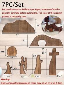 4/7pcs Wooden Easter Resurrection Scene & Cross Decor Set, Jesus Tomb Tray, Stable Scene Decoration, Suitable For Religious Places, Home Office Desk, Christian Gift, Home Figurine Decor, Easter Cemetery & Dining Table Decoration, Mother's Day Gift - A - View 14