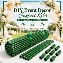20/40-Piece Green PVC-Coated Garden Support Poles With Direct Connectors, DIY Decorative Support Kit For Events, Suitable For Weddings, Graduation Parties, Balloon Garlands, Balloon Accessories, Floral Arrangements And Outdoor Climbing Plant Posts - 40PCS - View 4