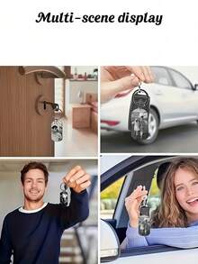 Llavero de metal personalizable, impreso con tu foto y texto, 4 estilos y 4 colores disponibles, paquete de 1 pieza, 3 piezas o 5 piezas. Perfecto como llavero, decoración de mochila, regalo de cumpleaños, regalo de aniversario y regalo del Día de San Valentín. - Multicolor - Ver 7