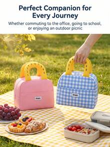 Bring Rice Insulated Lunch Bag, Office White-Collar Thermal Lunch Box Bag, Ice Pack Portable Thickened Large Capacity Student Lunch Bag - Multicolor - View 8