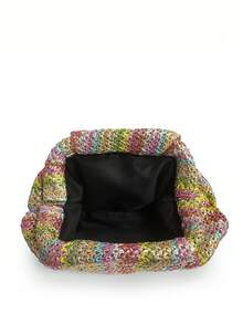 Dedoo This Lady Is Holding A Woven Pleated Clutch Bag, The Pleats Are Light As Clouds, Fashion And Minimalist (Gift Bag Included) - Multicolor - View 7