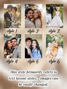 Customized Photo & Text Wedding Date Card, Personalized Thank You Card, Suitable For Family And Friends, Customizable Wedding Photo Invitation, Ideal For Mother's Day, Father's Day, Anniversary, Bridal Shower, Wedding And Baby Shower Gifts - Customized Greeting Cards - View 3