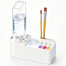 New 4th Generation Multifunctional Automatic Brush Cleaner And Washing Station, With Water Tank, All-In-One Art Brush Washer, Palette And Brush Holder, Suitable For Watercolor, Acrylic, Oil Painting, Portable Artist Tool - A - View 15