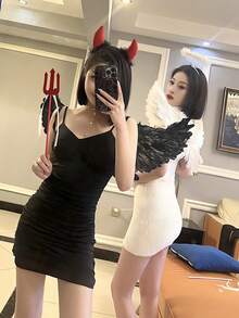 3PCS/1PC Halloween Christmas Holiday Party Angel Wings Staff Headband Set, Suitable For Halloween, Christmas, Theme Party, Wedding, Performance And Holiday Decoration - Multicolor - View 7