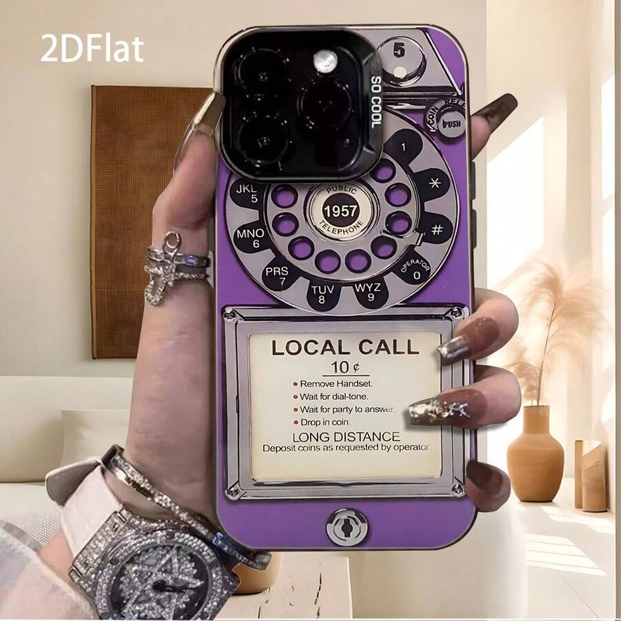 Simple And Reinforced Phone Case, Suitable For All Models, New 2D Flat Retro Purple Phone Case, High-End, Simple, Elegant, Creative, Resistant To Yellowing And Wear, With UV Printing For IPhone 17, 16, 15, 14, 13, 12, 11 Pro Max Plus Pro Air E Series. Perfect For The World Cup, Easter, Carnival, Valentine's Day, Birthday Gifts For Boyfriend Or Girlfriend, Suitable As A Birthday Present. - (單色)每包1件 - 查看 1