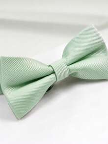 1 pièce Nœud papillon classique unicolore pour hommes, lisse et polyvalent pour les mariages, les célébrations, les fêtes, le Nouvel An, assorti avec un costume - Vert menthe - Voir 5