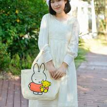 Tas Tote Kanvas Lucu Resmi MIFFY, Tas Bahu Pelajar Kapasitas Besar, Motif Kelinci, Gaya Minimalis Kasual, Cocok Untuk Sekolah/Kerja, Edisi Terbatas TK Ins Terlaris 2026 - View 12