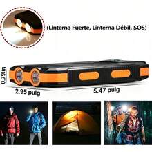 Cargador Solar de Uso Rudo 20000mAh Batería Portátil Antigolpes IP67 con Brújula para Orientación Linternas LED de Señal SOS para Mochileros Senderistas Aventureros Festivales y Emergencias compatible con Dispositivos  15 14 13  S24  Redmi y - 1 unidad - Ver 7