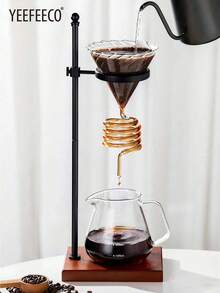 yeefeeco 1pc Glass Coffee Dripper, Coffee Filter Cup, Spiral Coffee Cooling Cup, Tubular Dripper Cup, Artistic Coffee Accessory, Suitable For Home, Office And Shop - Coffee Filtration - View 2