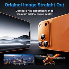 3pcs Camera Lens Protector For IPhone 17 Pro Max - [Unbreakable] [Strong Adhesion] [Compatible With Phone Case] Metal Rear Camera Screen Protector (Orange, Silver, Blue) - Multicolor - View 2