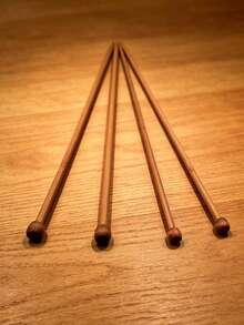 Bamboo Woven Knitting Needles - 35cm Long, 2pcs/Set Non-Slip Ergonomic Yarn Knitting Tools, Suitable For Sweaters, Scarves And Handmade Gifts, Handmade Accessories 5.0mm 2pcs/7.0mm 2pcs - Carbonized Single-pointed Knitting Needle - View 2