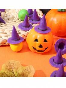 10pcs Mini Witch Hats, Mini Wizard Hats, Miniature Halloween Party Hats, Bottle Cap Decorative Hats, Small Wizard Caps, And Small Tree Ornament Hats-Perfect For DIY Crafts, Dollhouse Miniatures, Haunted Dollhouses, Terrariums, And 3D Models - Multiple Styles - View 7