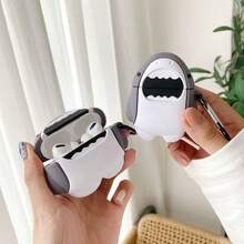 1pc Cartoon Shark Creative 4th Gen Pro 2nd Gen Compatible With 1st 2nd 3rd Gen Apple Wireless Bluetooth Earphone Case - Multicolor - View 3