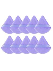 5/10/20/30/35/40/45/50/100 piezas Borla de polvo triangular con textura aterciopelada, Borla de polvo fijador de maquillaje, Diseñada para contorno y ojos, Borla de polvo en forma de abanico, Uso en seco y húmedo, Borla de polvo de esponja, Adecuada para todo tipo de piel - Multicolor - Ver 14