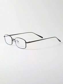1 Pair Retro Small-Frame Y2K Black-Rim Glasses – Unisex Metal Full-Frame Decorative Eyewear; Lightweight, Comfortable Fashion Accessory; High-Quality Frames For Women - View 6