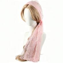 1pc Women's Floral Lace Scarf Headscarf Set, Lightweight And Breathable, Suitable For Beach, Daily, Party And Formal Occasions Summer Hair Accessory, Beach Women's Headscarf, Vacation Headband, Fashion Headband - Multicolor - View 7