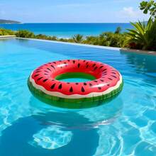 Adult Inflatable Swim Ring, Fruit Print Pool Float, Watermelon/Lemon/Lime/Orange/Kiwi/Dragon Fruit PVC Floating Ring - Watermelon Rings - View 2