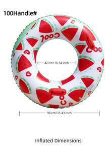 Adult Inflatable Swim Ring, Fruit Print Pool Float, Watermelon/Lemon/Lime/Orange/Kiwi/Dragon Fruit PVC Float - Heart-shaped Watermelon Ring - View 15