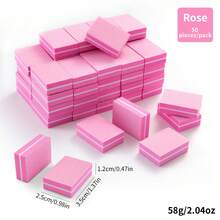 50Pcs Mini Nail Files Sanding Block Double-Sided 100/180 Grit Sponge File Nail Buffer And Shaper Pedicure Manicure Tools - Multicolor - View 14