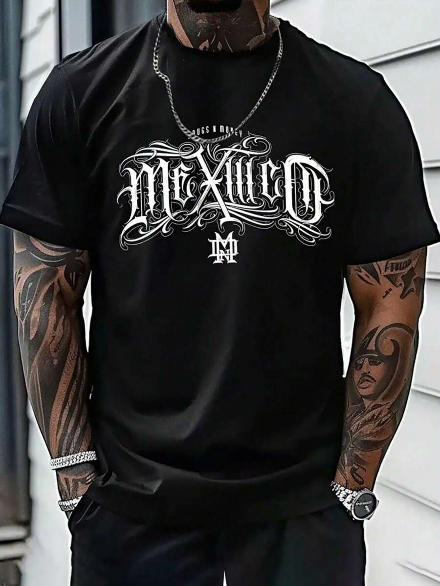 verano Cuello redondo playeras de hombre gym Ocio vacaciones alta calidad camisas  hombre Estampados de moda Y2K ropa de hombre sudadera  festival  de hombre regalos - Negro - Ver 1