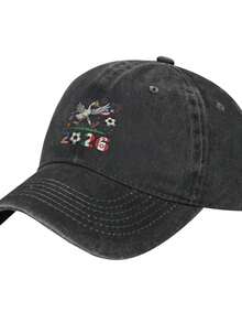 2026 Usa Canada Mexico Goose Mascot2026 Logo Unisex Sandwich Cap Classic Baseball Capunisex Adjustable Casquette Dad Hat - 黑色 - 查看 1