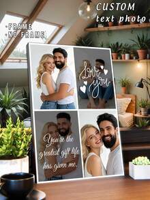 1pc Personalized Photo Canvas Print - Custom Wall Art With Your Photo, Suitable For Bedroom, Living Room, Wedding, Baby, Pet, Family, Love, Couple, Friend, Picture, Photo, Framed Wall Art, Christmas Gift, Best Friend Gift, Family Gift, Birthday Gift, Gift For Family/Friend/Girlfriend/Boyfriend - Style-4 - View 2
