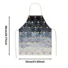1 pieza Delantal con estampado geométrico degradado - Diseño sin mangas, ajuste duradero y cómodo, con patrón de hexágono geométrico delineado, adecuado para cocinar, hornear y limpieza del hogar, delantal de limpieza doméstica, delantal de tareas del hogar, uniforme del hogar, delantal de jardinería pintado a mano, regalo divertido para vacaciones - Multicolor - Ver 13