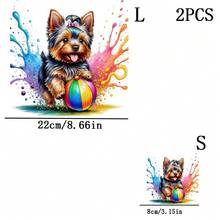 1/2/3/Pcs 約克夏梗幼犬熱轉印貼紙，可水洗且可熨燙，適用於DIY T恤、運動衫、連帽衫、牛仔褲、背包、衣物、抱枕、節日裝飾、縫紉用品 - 多色 - 查看 4