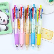 6pcs Simple Transparent Barrel Push Button 4-Color Retractable Ballpoint Pen Set 1.0mm Bullet Tip Smooth Writing Signature Pens For Students School Supplies Back To School Office Stationery - 款式隨機 - 查看 2