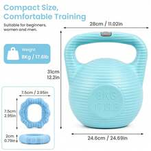 Shoze Versatile Home Fitness Bundle Fillable 8kg Kettlebell Pair Grip Rings Custom Weight Yoga Strength Training Gear - Blue - View 8