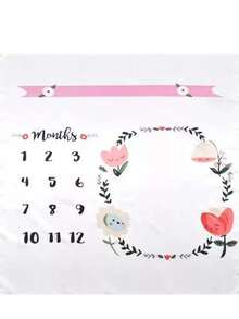 1pc Baby Photography Blanket With Month Numbers, Creative Newborn Photo Prop Background, Milestone Blanket With Creative Felt Frame - Shape - View 13