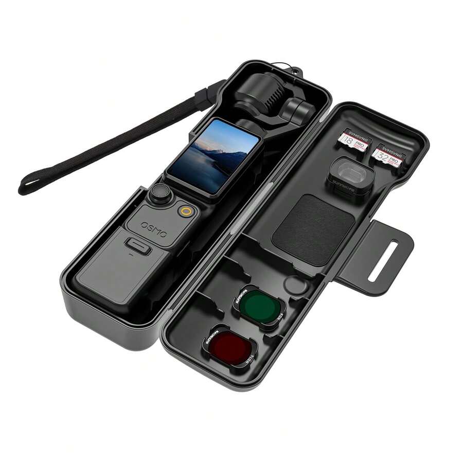 Flip-Cover Hard Shell Protective Case For Osmo Pocket3/4, Gimbal Lens Protective Cover Pocket3/4 Accessories, Quick Open And Close | Compact Design And Portable | Full Protection | Scratch Resistant | Can Store Filters, Screen And Lens Protection - View 1
