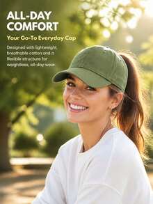 1pc Solid Color Casual Adjustable Baseball Cap, Unisex.Baseball Caps For Women. Hats For Ladies. Original Men's Caps - Army Green - View 5