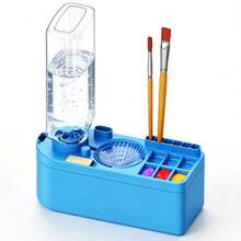 New 4th Generation Multifunctional Automatic Brush Cleaner And Washing Station, With Water Tank, All-In-One Art Brush Washer, Palette And Brush Holder, Suitable For Watercolor, Acrylic, Oil Painting, Portable Artist Tool - A - View 16