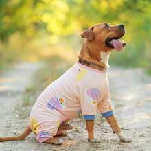 Anti-Licking Dog Recovery Suit, Soft Four-Paw Dog Pajamas, Elastic Breathable , Prevents Shedding, Cute Puppy , Suitable For Small To Large Dog Breeds - Pink - View 7